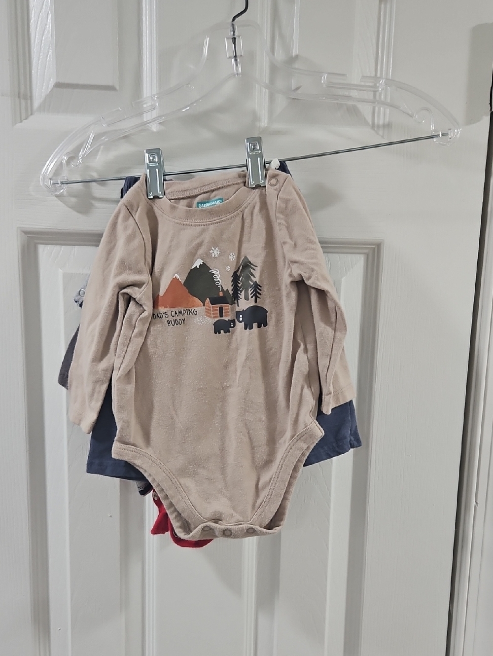 Beige Camping Graphic Baby Bodysuit